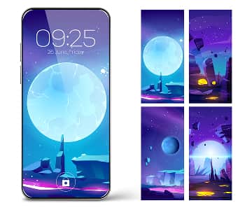 Colorful screen illustrations